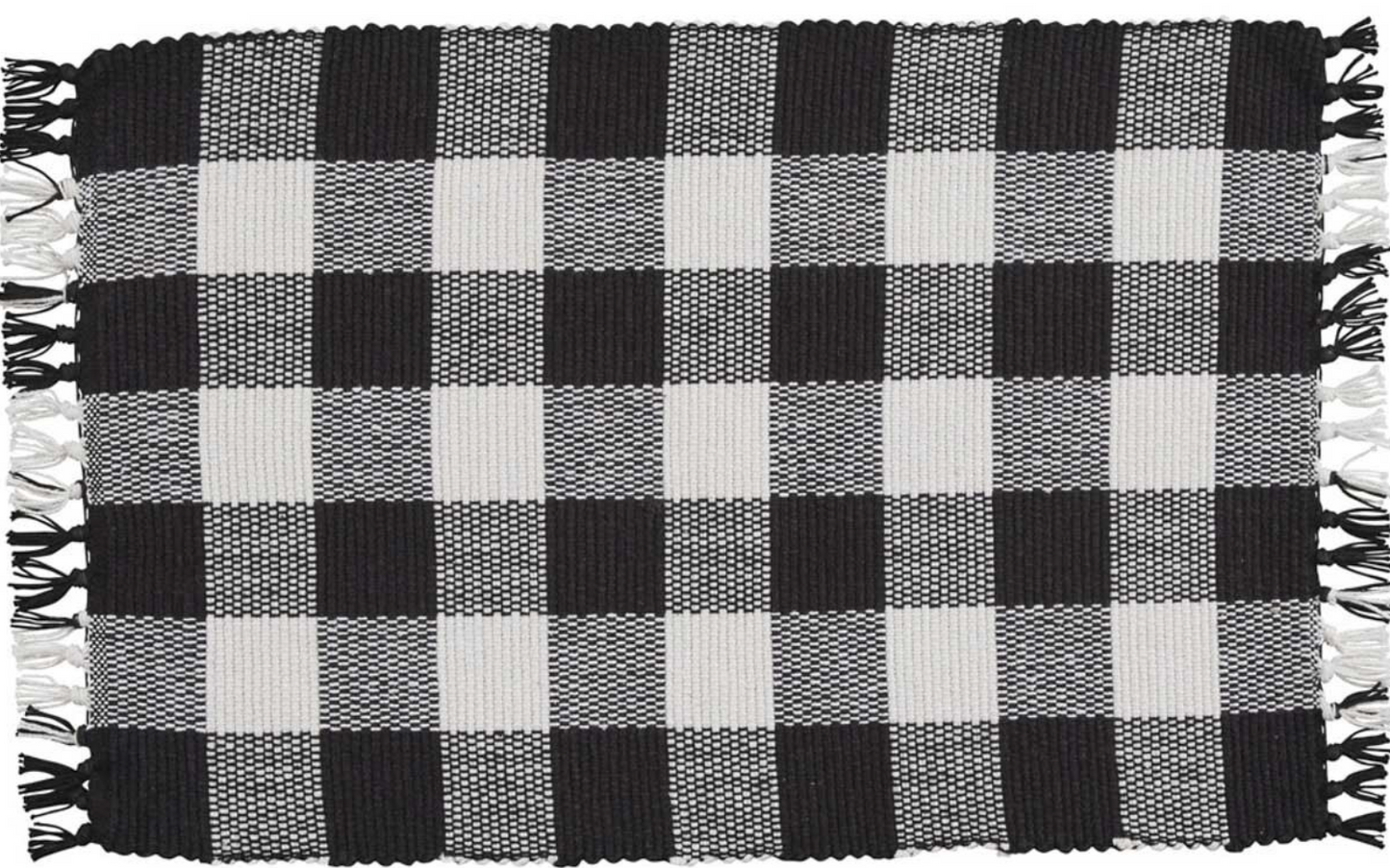 Wicklow Check Yarn Placemat - Black & White