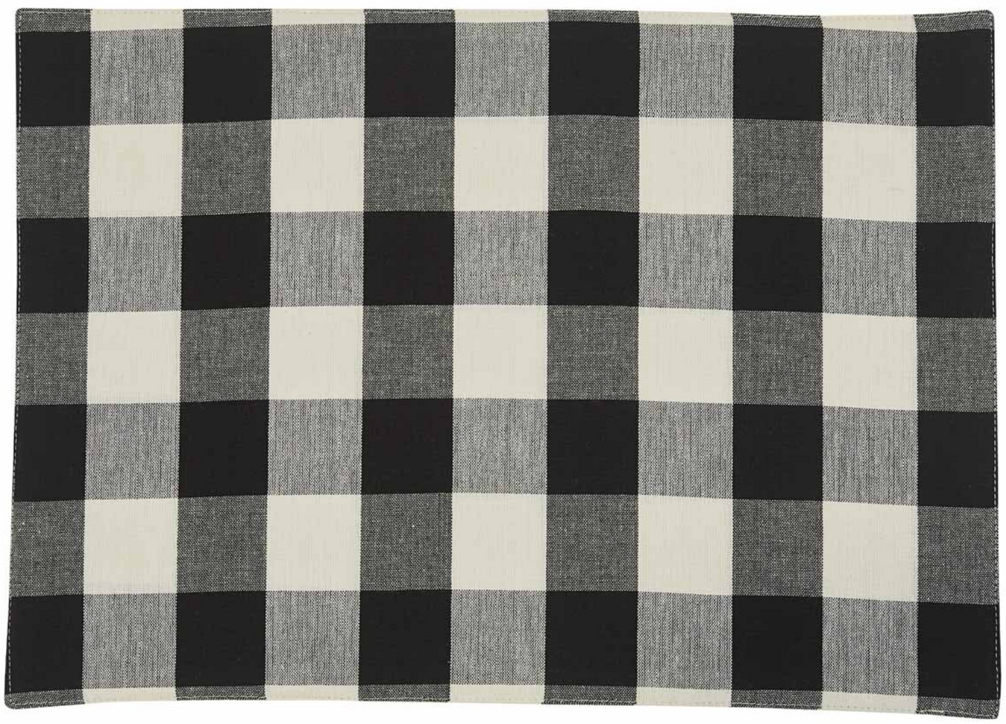 Wicklow Check Backed Placemat - Black & Cream