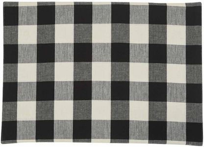 Wicklow Check Backed Placemat - Black & Cream
